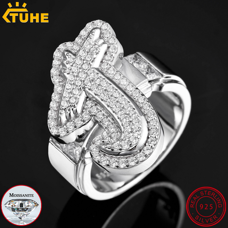 Moissanite Ring - TUHE Iced Out Moissanit-Ring mit individuellem