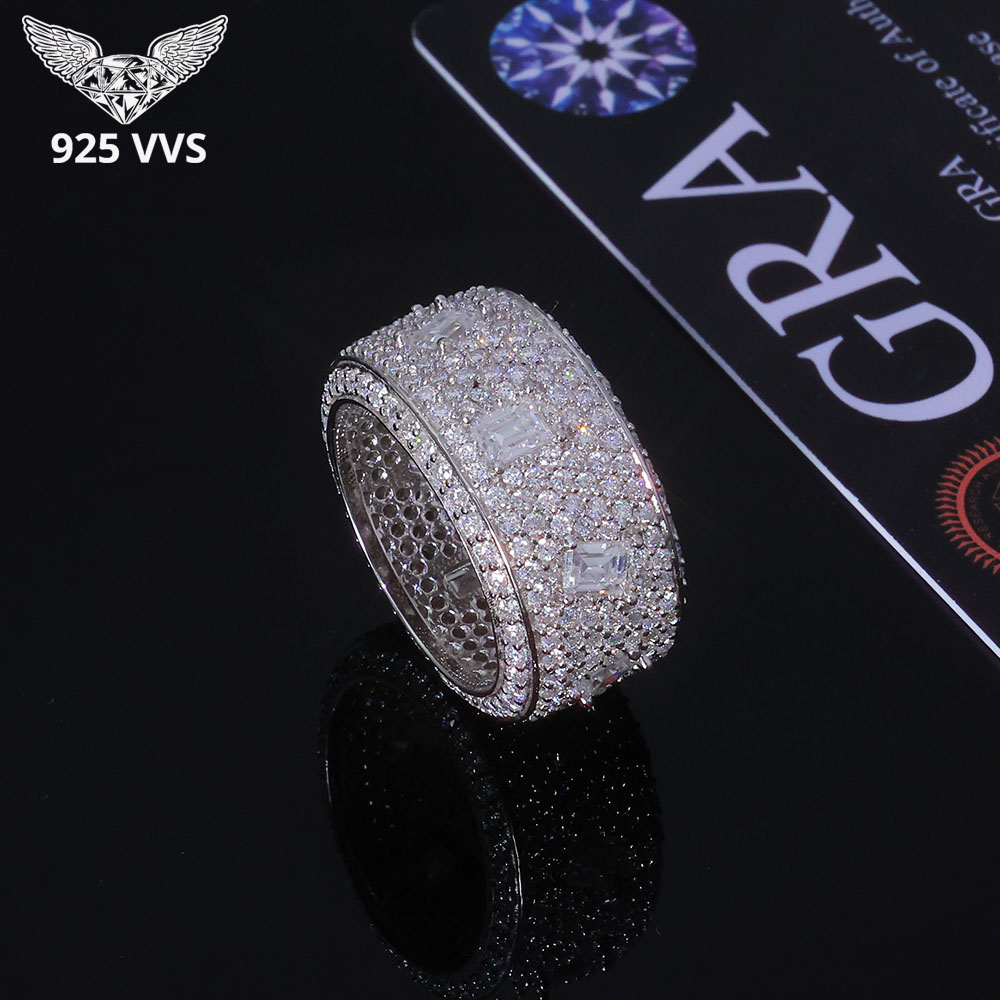 Moissanite Ring - 925 VVS Moissanit Ring Hip Hop
