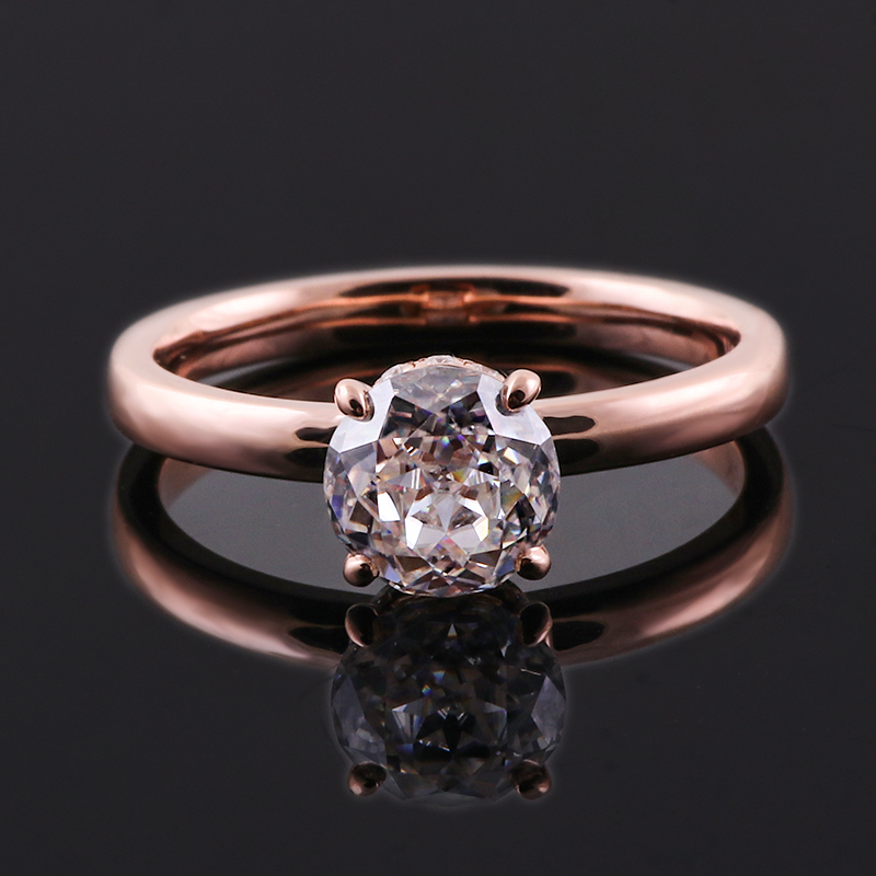 Provence-Solitär-Halo-Ring aus – Moissanite Ring Bewertung und Preis