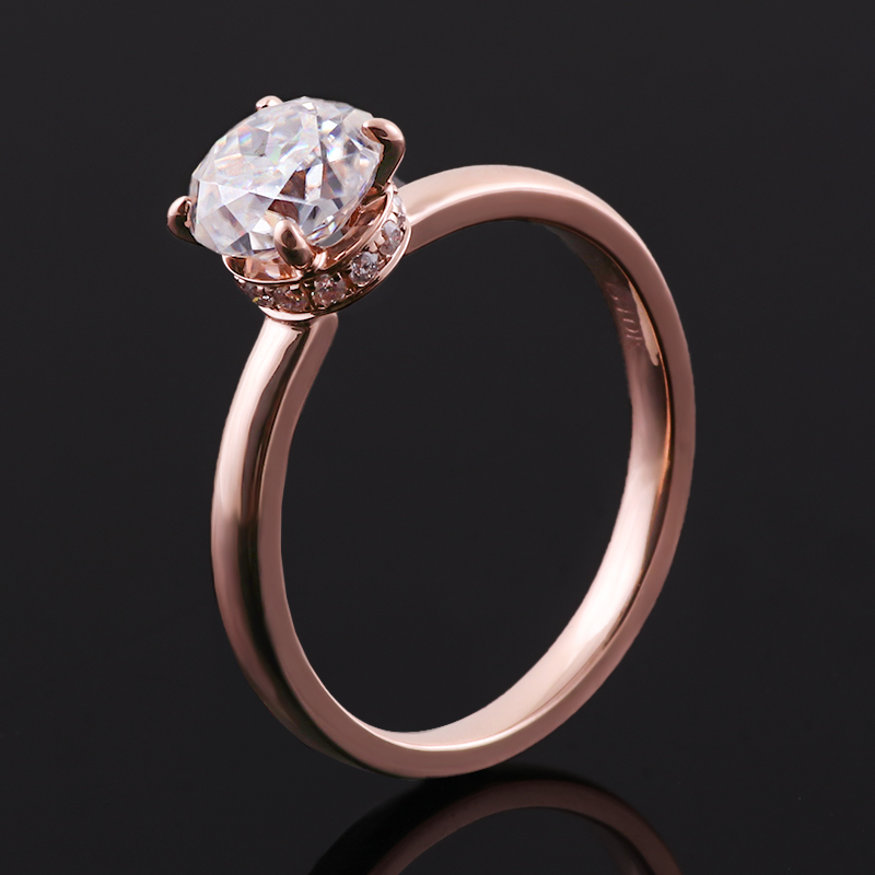 Provence-Solitär-Halo-Ring aus – Moissanite Ring Bewertung und Preis