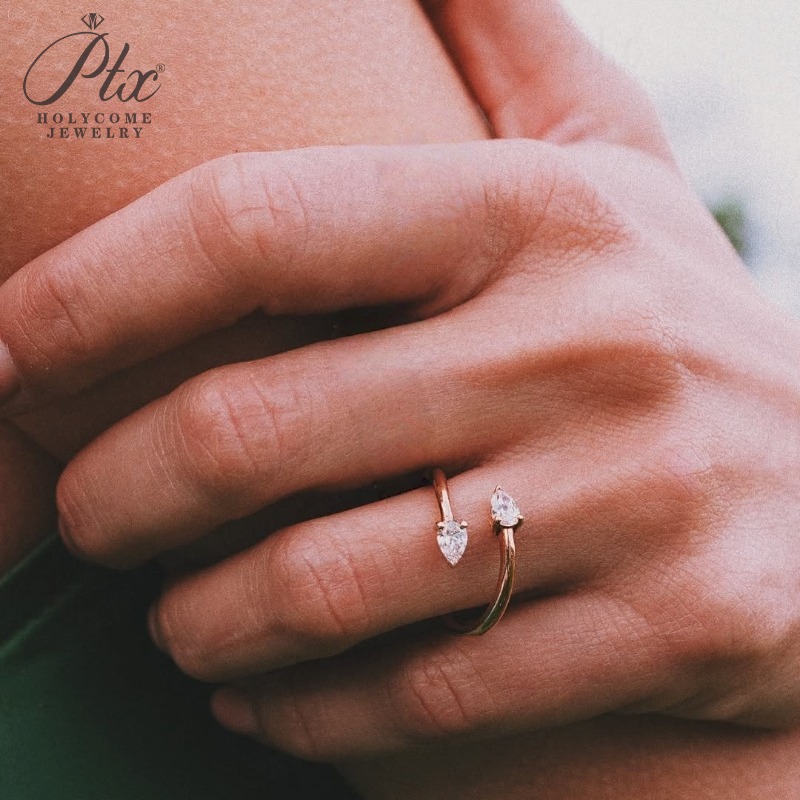 Offener Ring, individuell, zwe – Moissanite Ring Bewertung und Preis