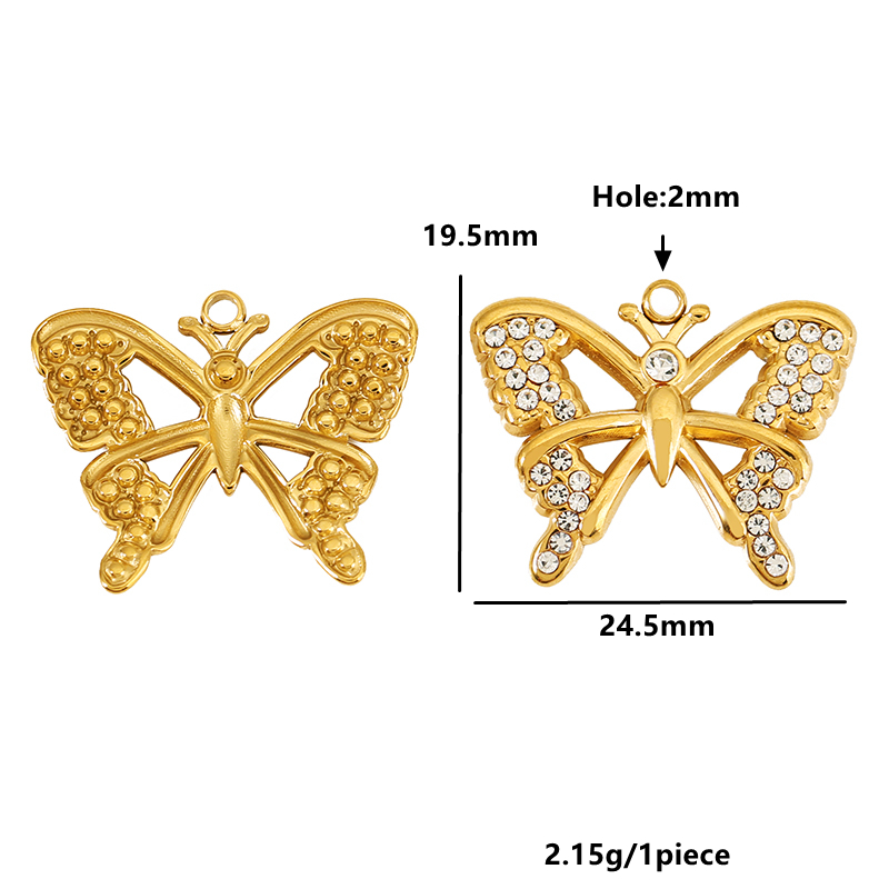4 Stück Edelstahl Hohle Zirkon – Butterfly Pendant Necklace Bewertung und Preis