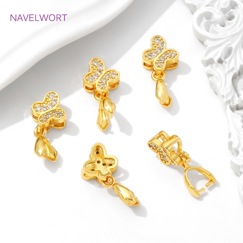 Messing Pinch Bails 18K vergol – Butterfly Pendant Necklace Bewertung und Preis